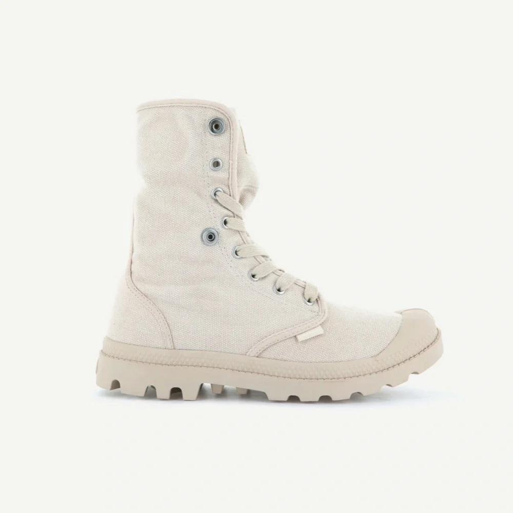 Palladium Baggy Fold-Over Boots in Cream - Picture 7 of 7